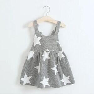 Holiday Summer Sleeveless Peplum Stars Stripes Patriotic Cotton Girls Dress 3T